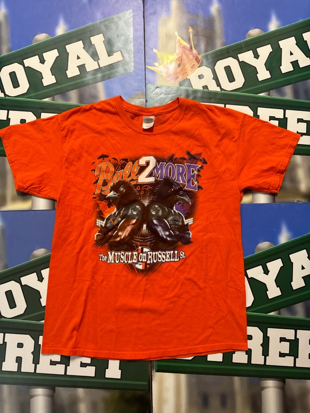 Baltimore ravens and Orioles Gidan Orange Graphic Tee